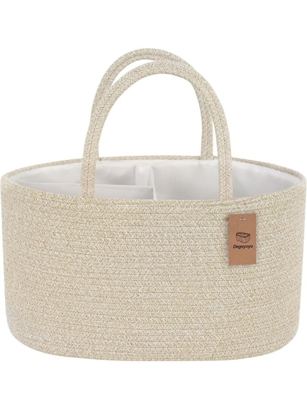 Stylish Baby Diaper Caddy Organizer - Cotton Rope Storage Basket for Nursery